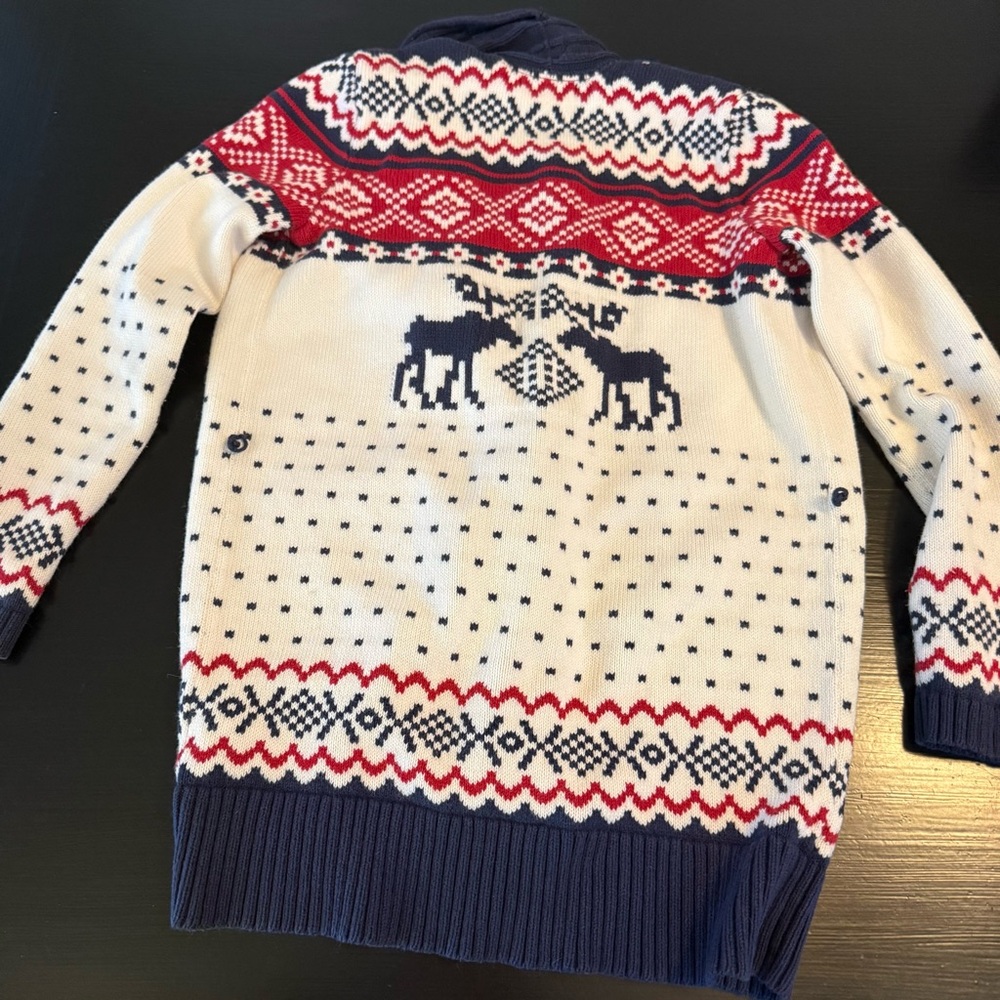 Navy and Red Patterned Sweater - Picture 5 of 7